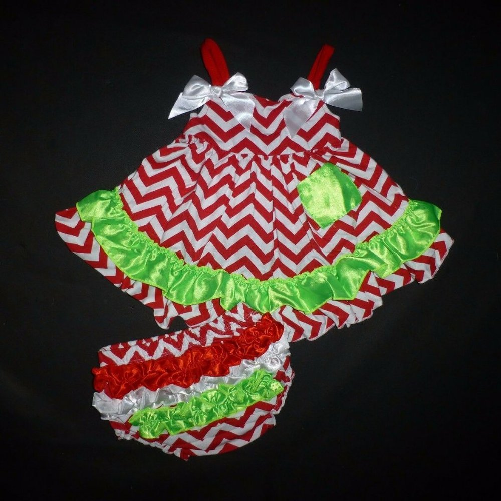 Baby Girls Christmas Ruffle Swing Dress Outfit Set